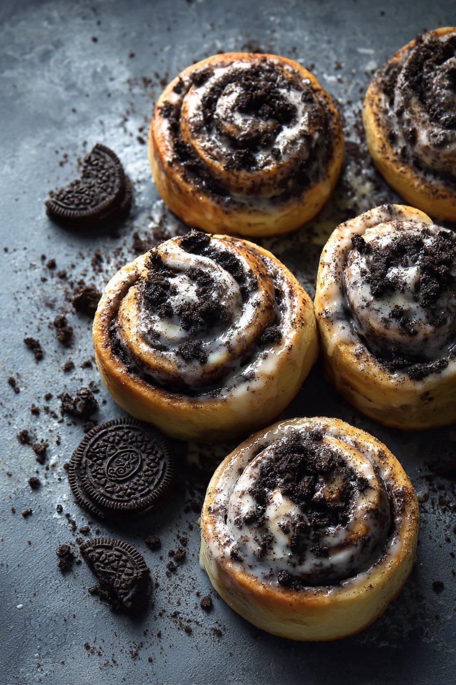 Oreo Cookies And Cream Cinnamon Rolls instructions process