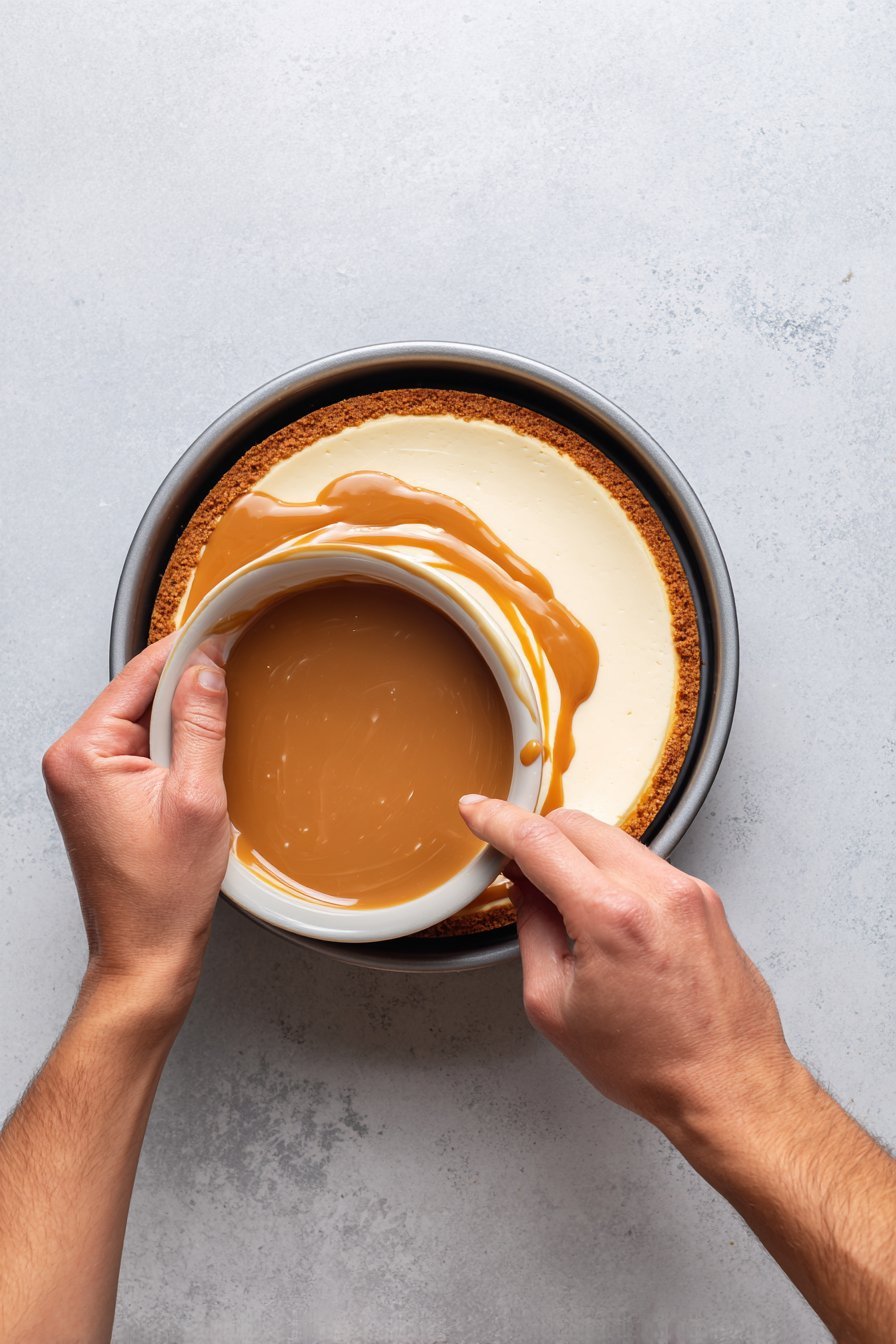 Caramel Macchiato Cheesecake instructions process