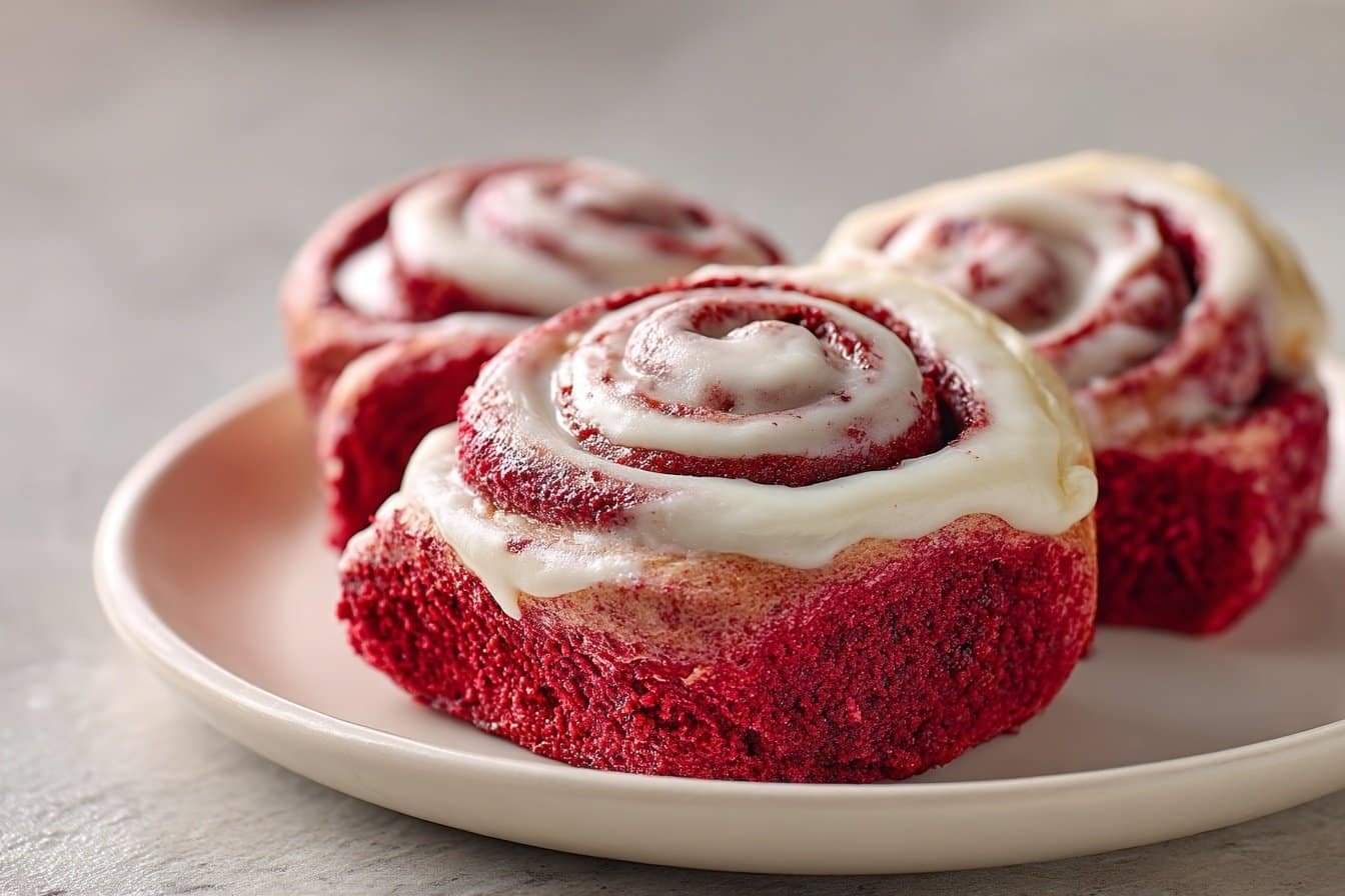 Red Velvet Cinnamon Rolls featured