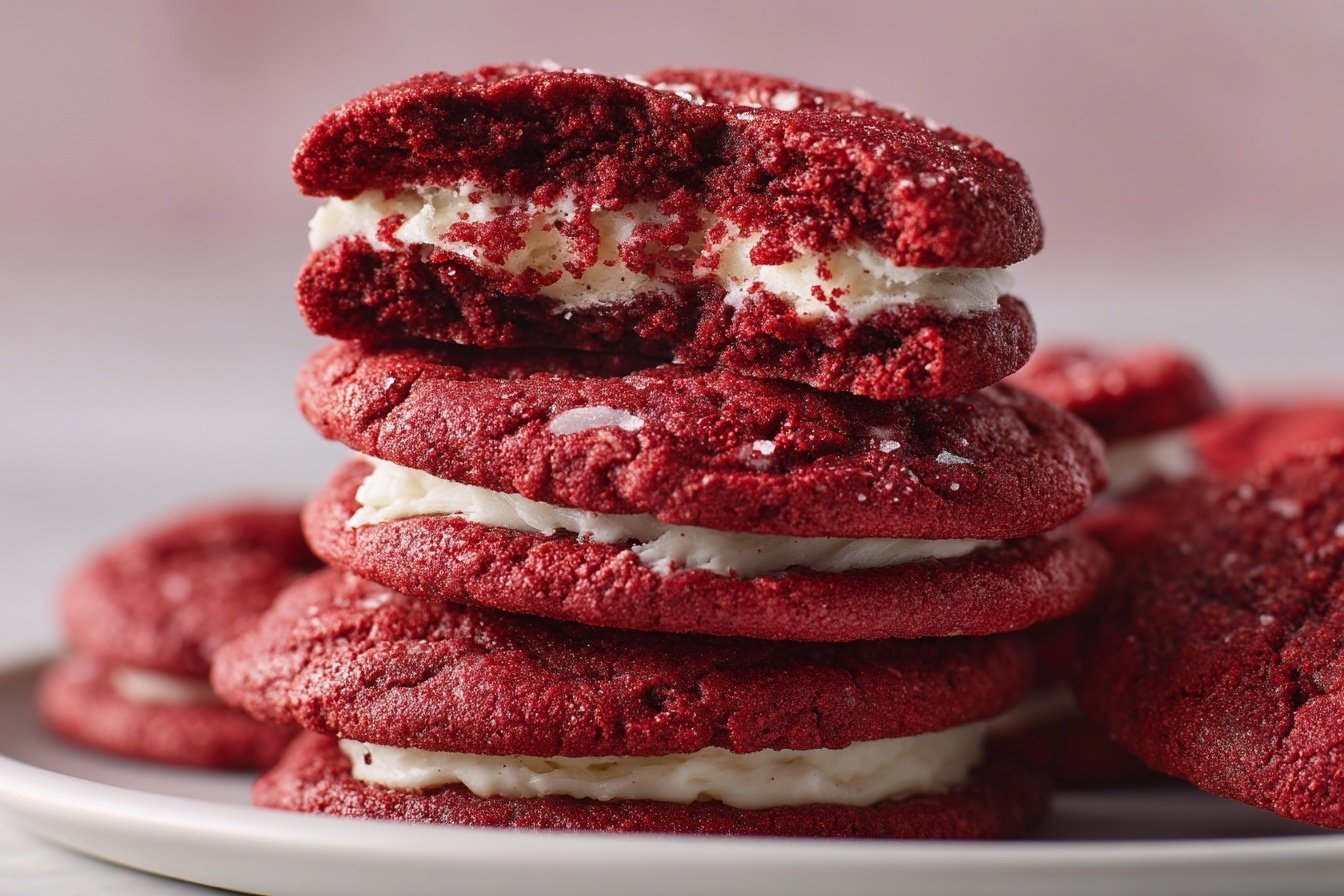 Red Velvet Cheesecake Cookies featured