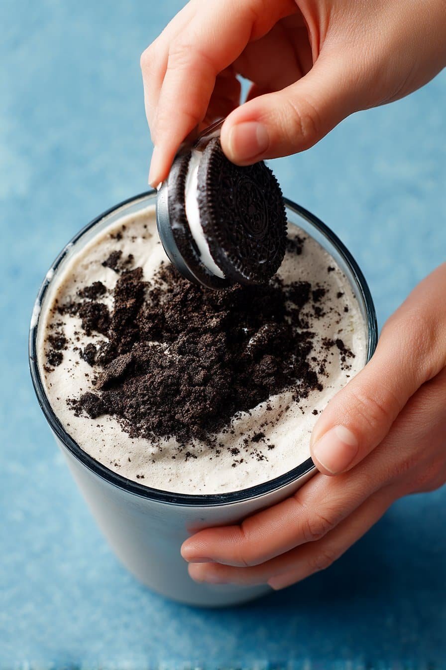 Oreo Milkshake instructions process