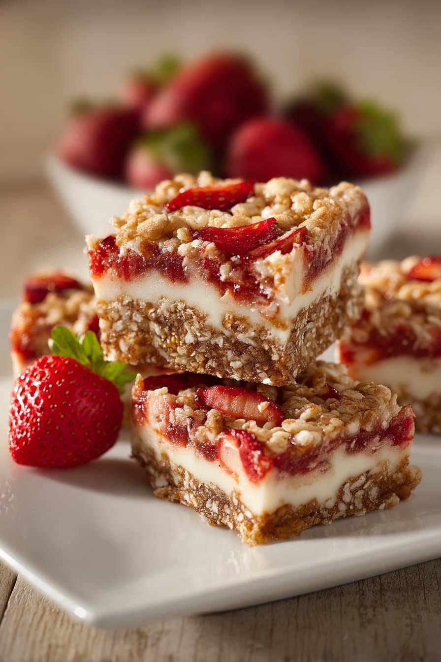 Strawberry Crunch Bars serving