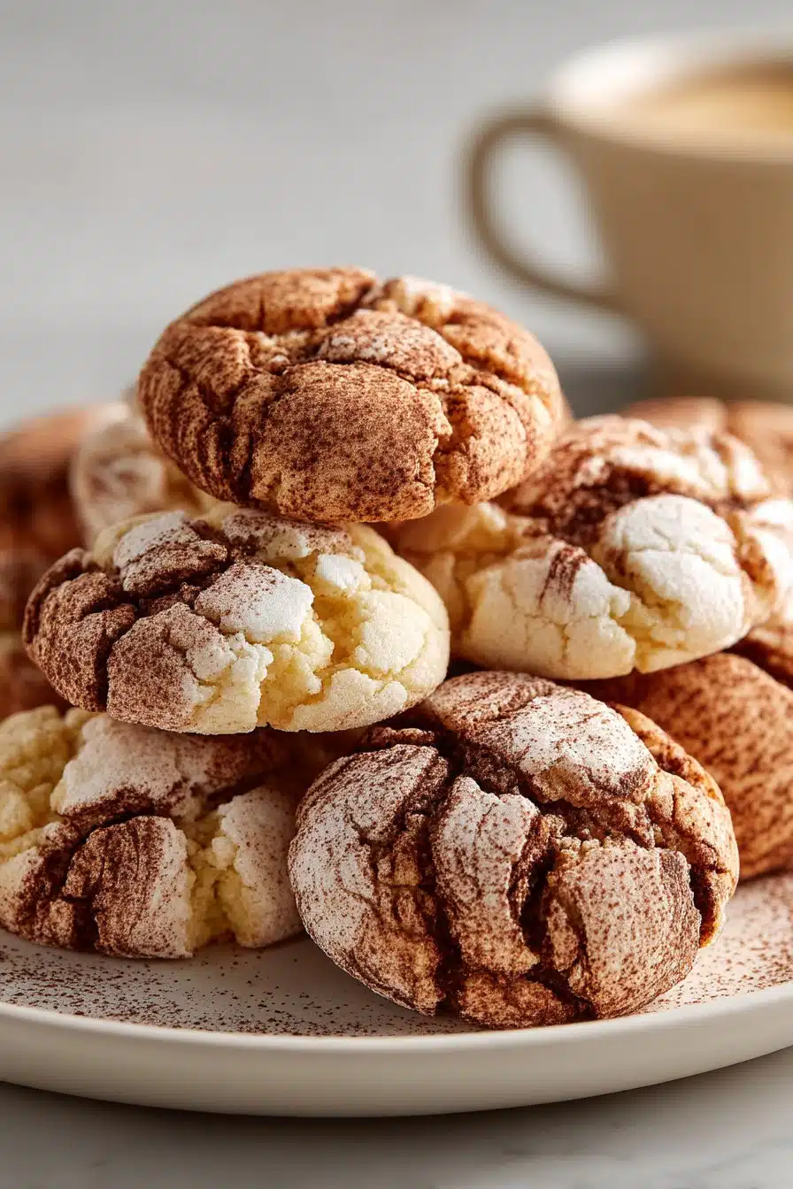 Tiramisu Crinkle Cookies serving