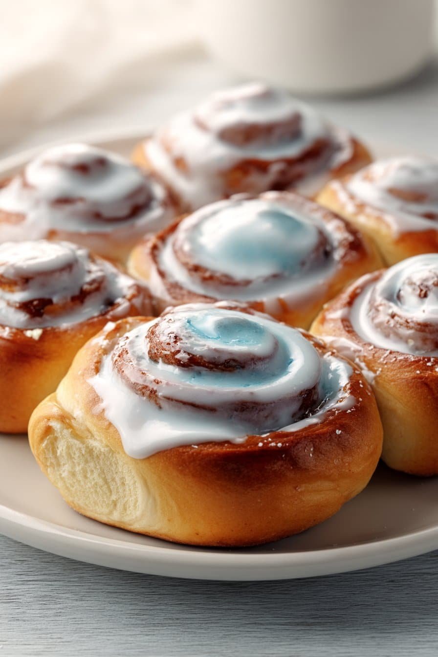 Cookie Monster Cinnamon Rolls serving