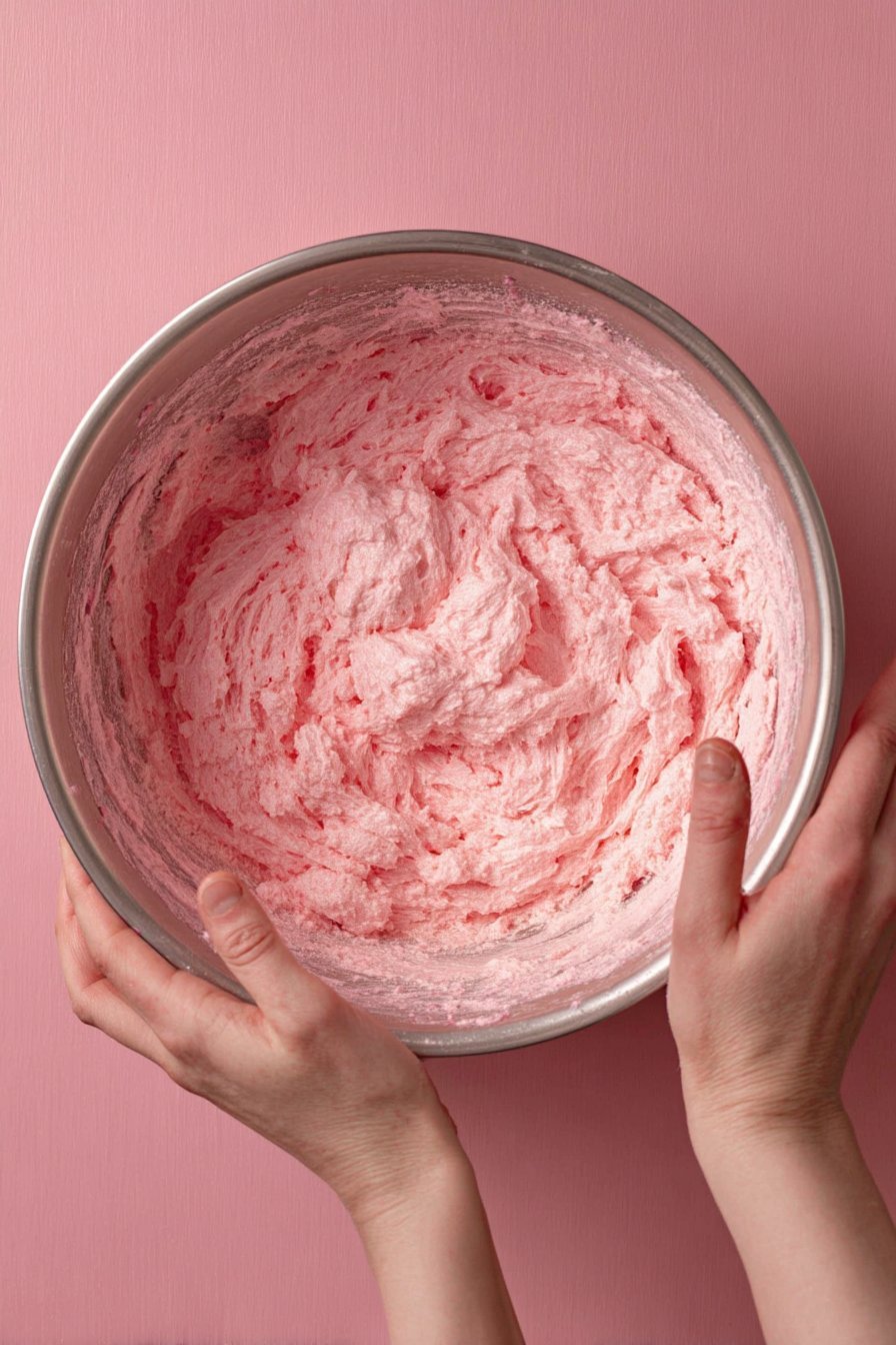 Pink Champagne Cake instructions process