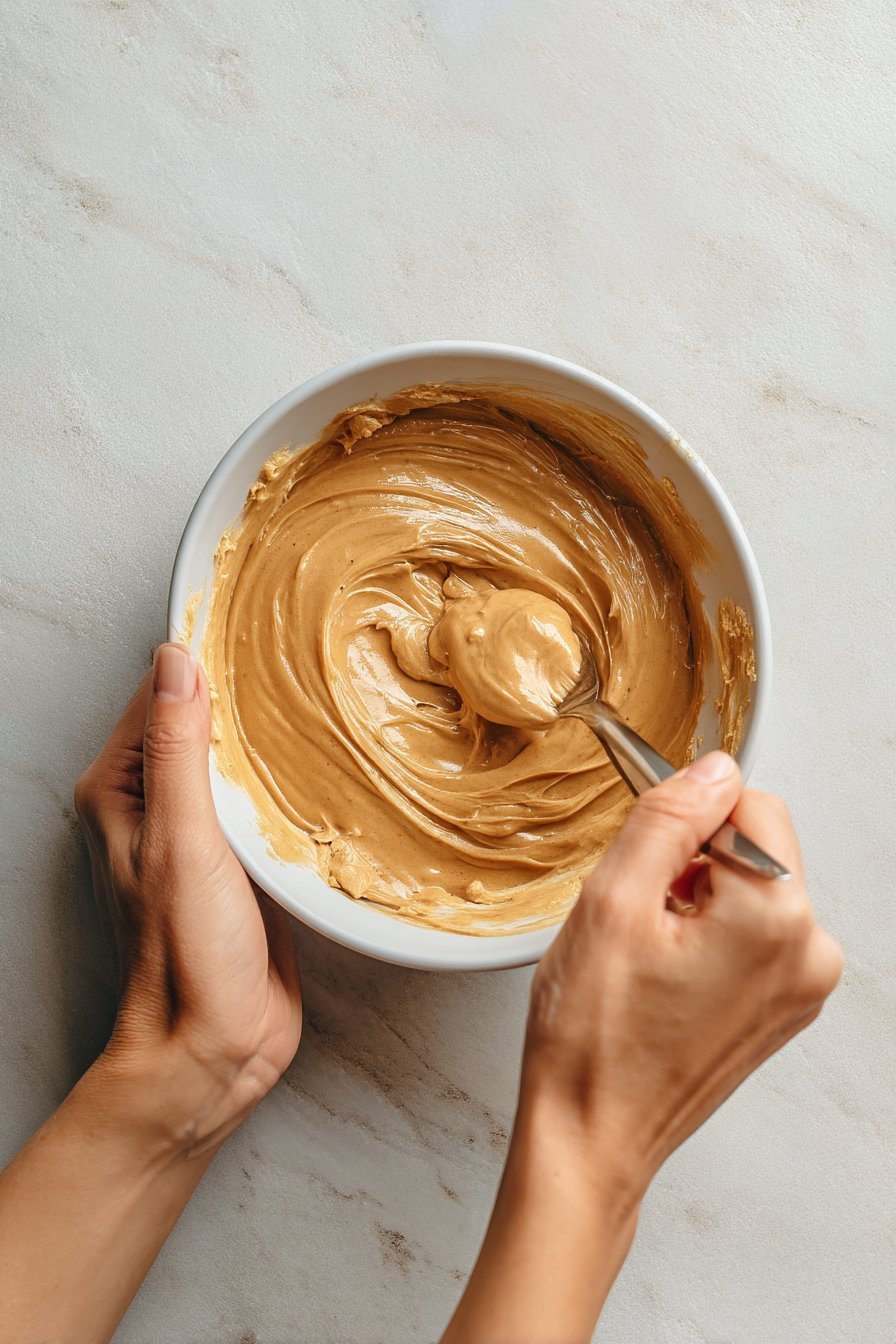 Creamy Peanut Butter Greek Yogurt Frozen Cups instructions process