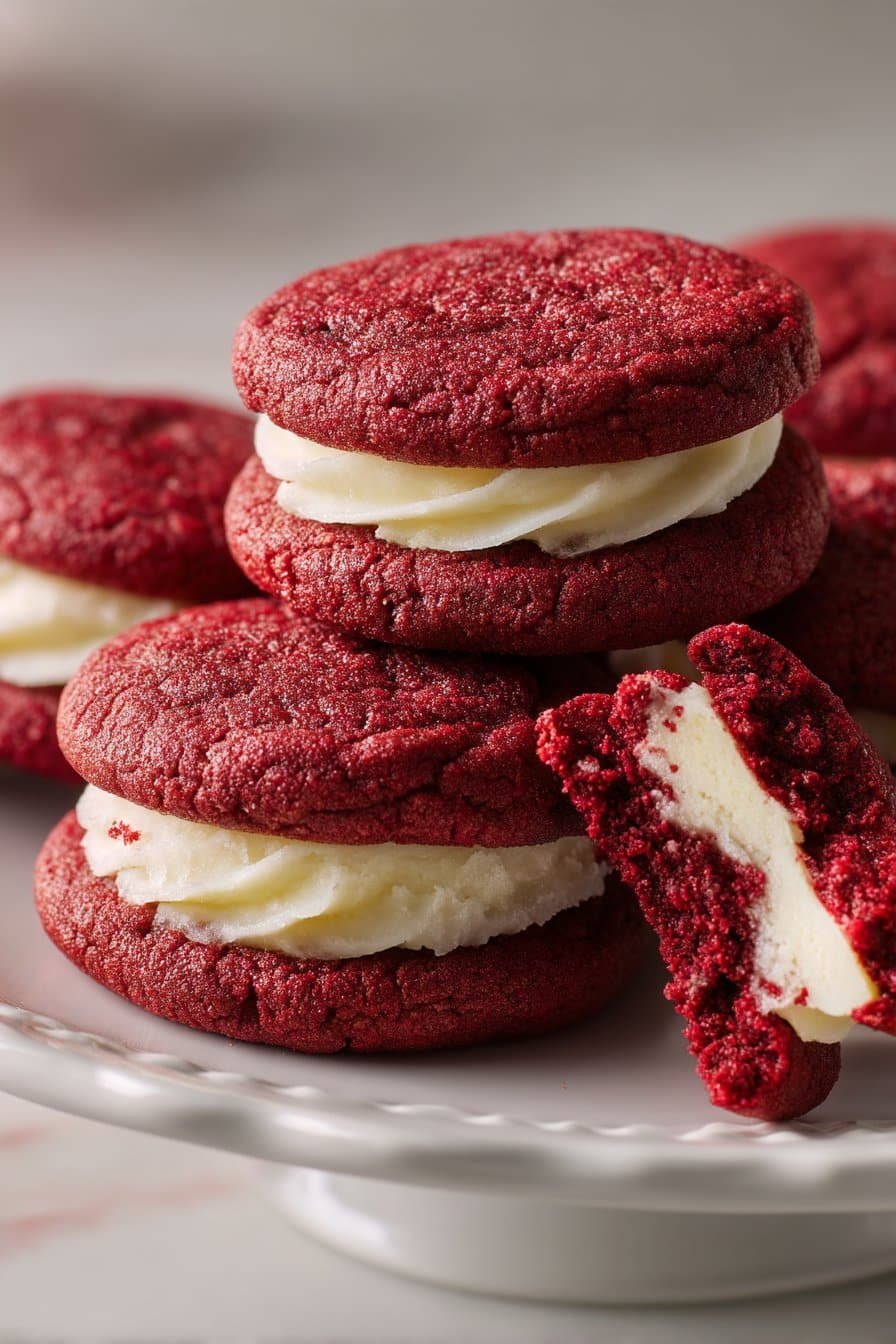 Red Velvet Cheesecake Cookies serving