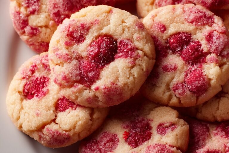 Raspberry Lemon Chewy Butter Cookies featured