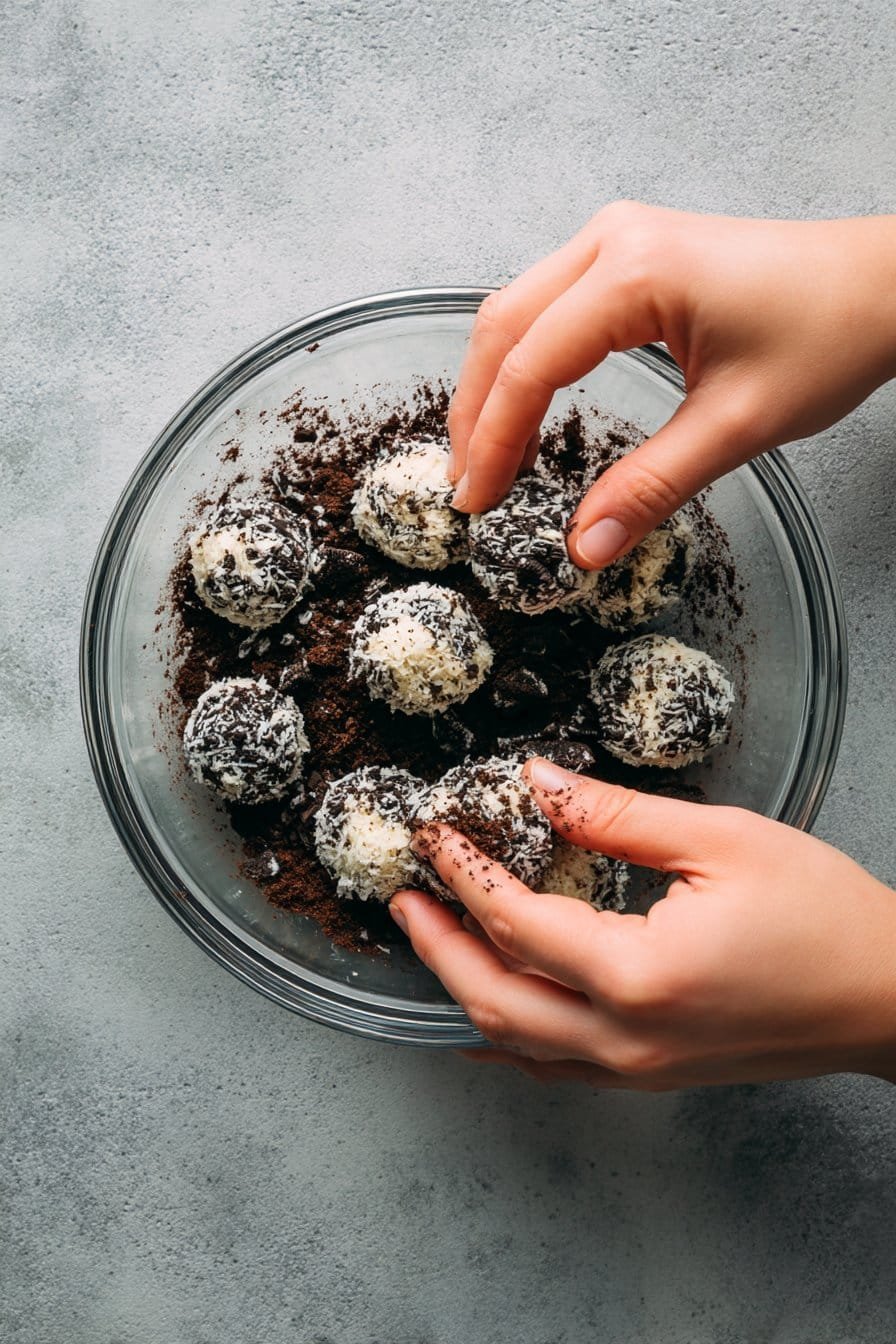 Oreo Protein Balls instructions process