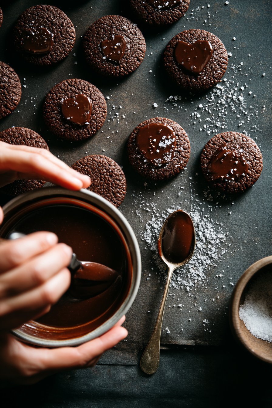 Valentine Ganache Cookies instructions process