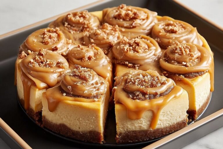 Caramel Toffee Crunch Cheesecake featured