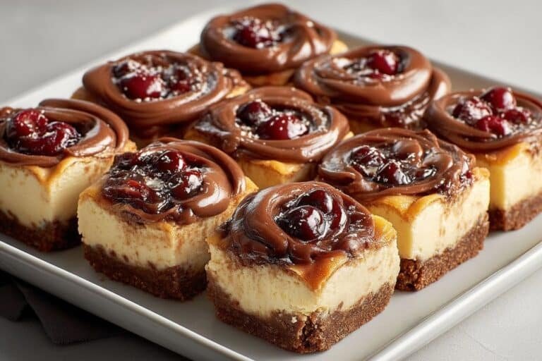 Chocolate Cherry Cheesecake Bars featured