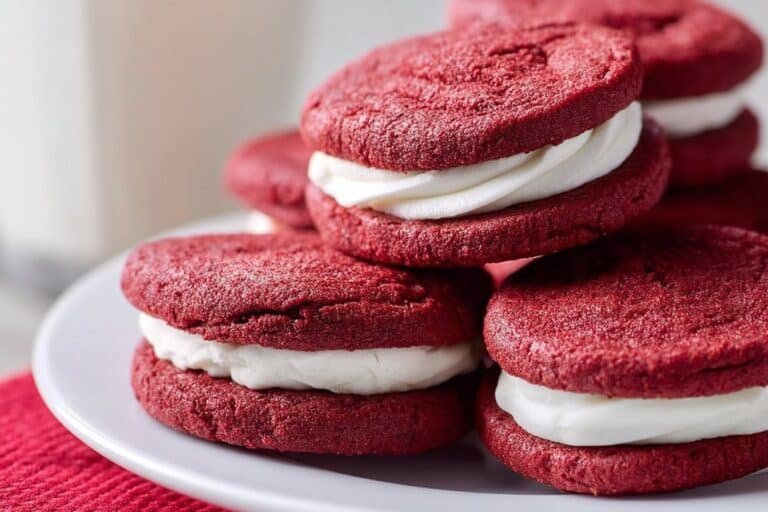 Red Velvet Sandwich Cookies featured