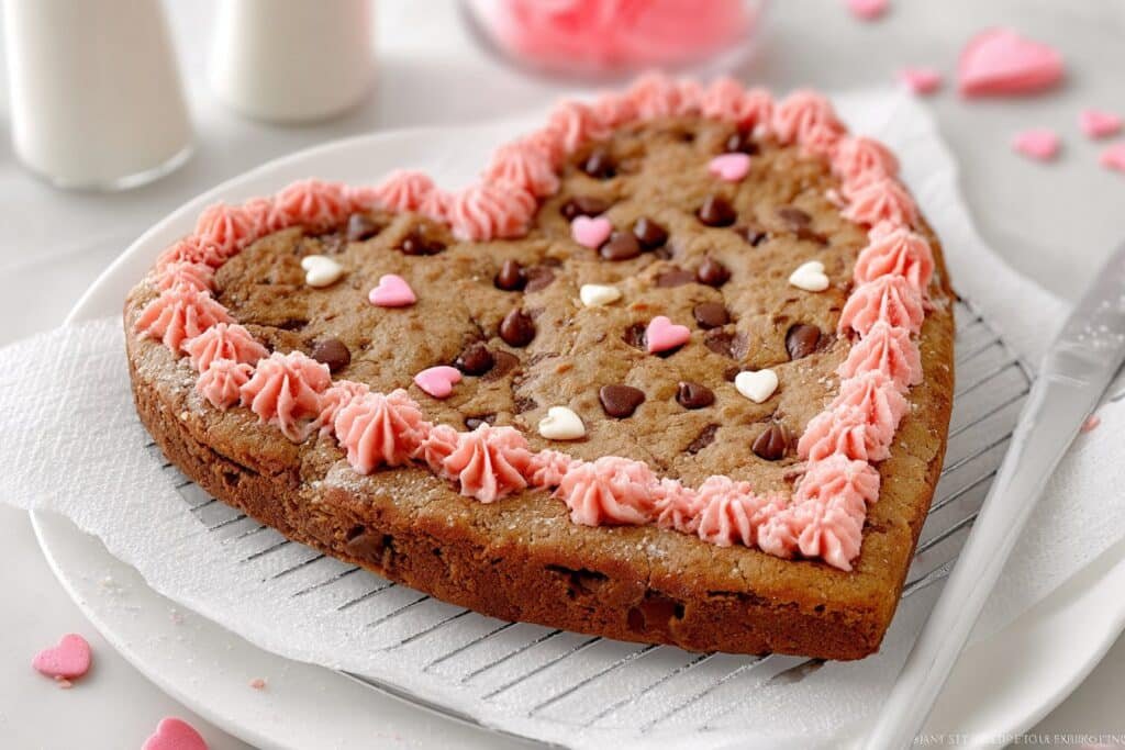 Heart Shaped Cookie Cake featured