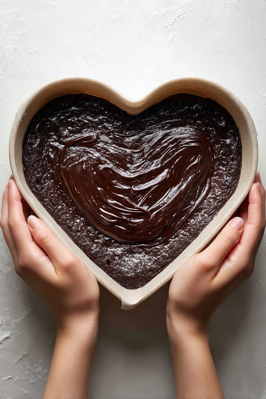 Heart Shaped Brownies instructions process
