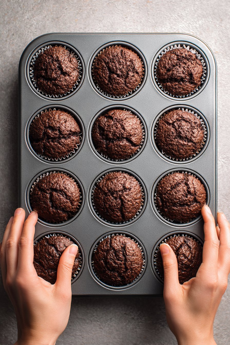 Chocolate Oreo Muffins instructions process