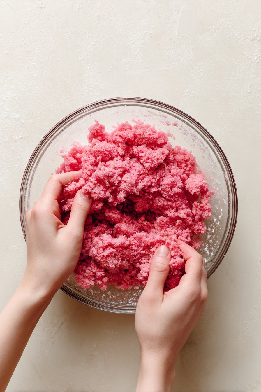 Pink Velvet Crumbl Cookie instructions process