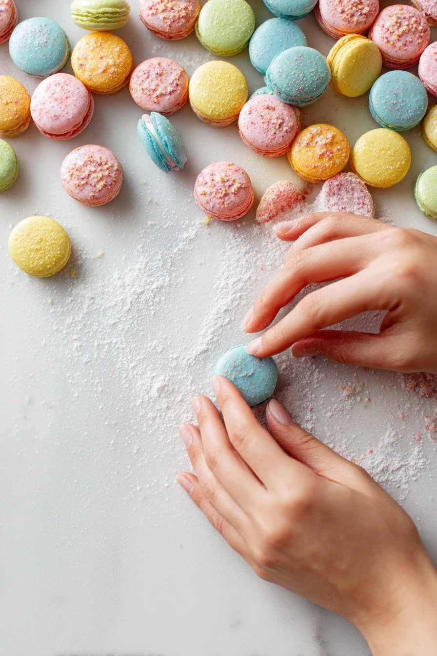 Funfetti Macarons instructions process