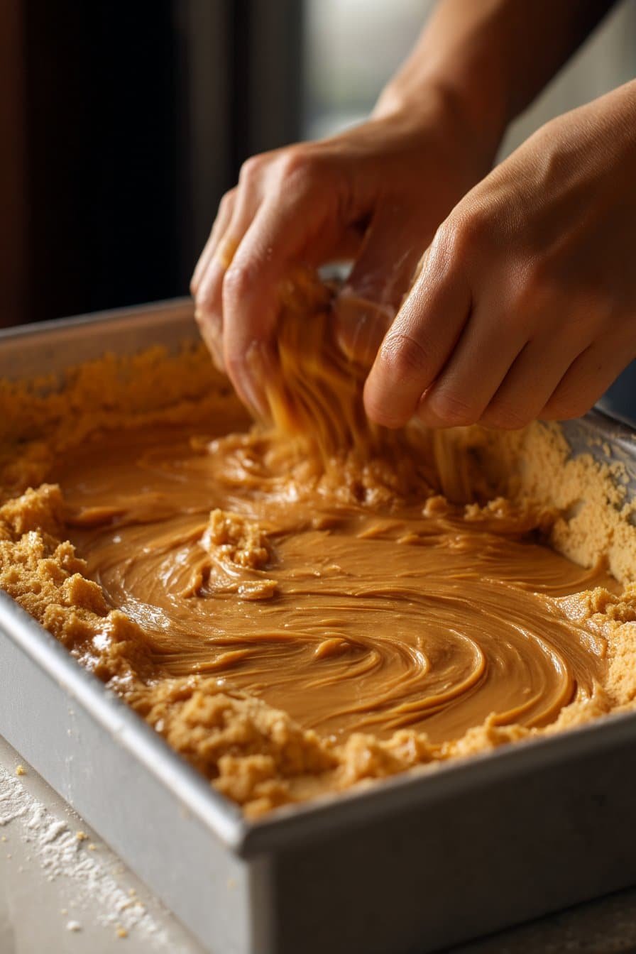 Dulce de Leche Cheesecake Bars instructions process