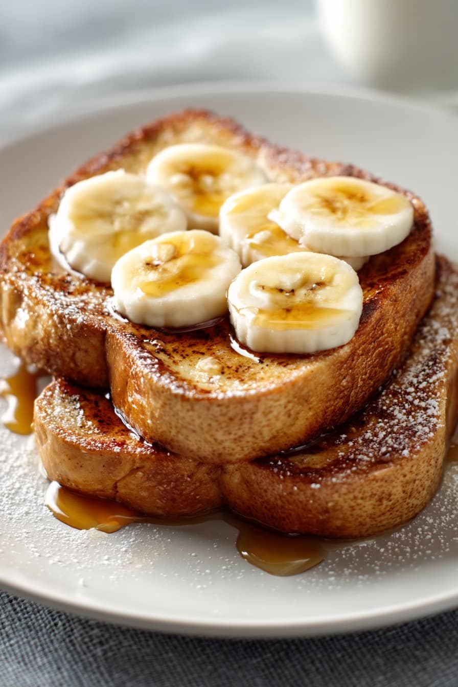 Protein French Toast with Bananas serving