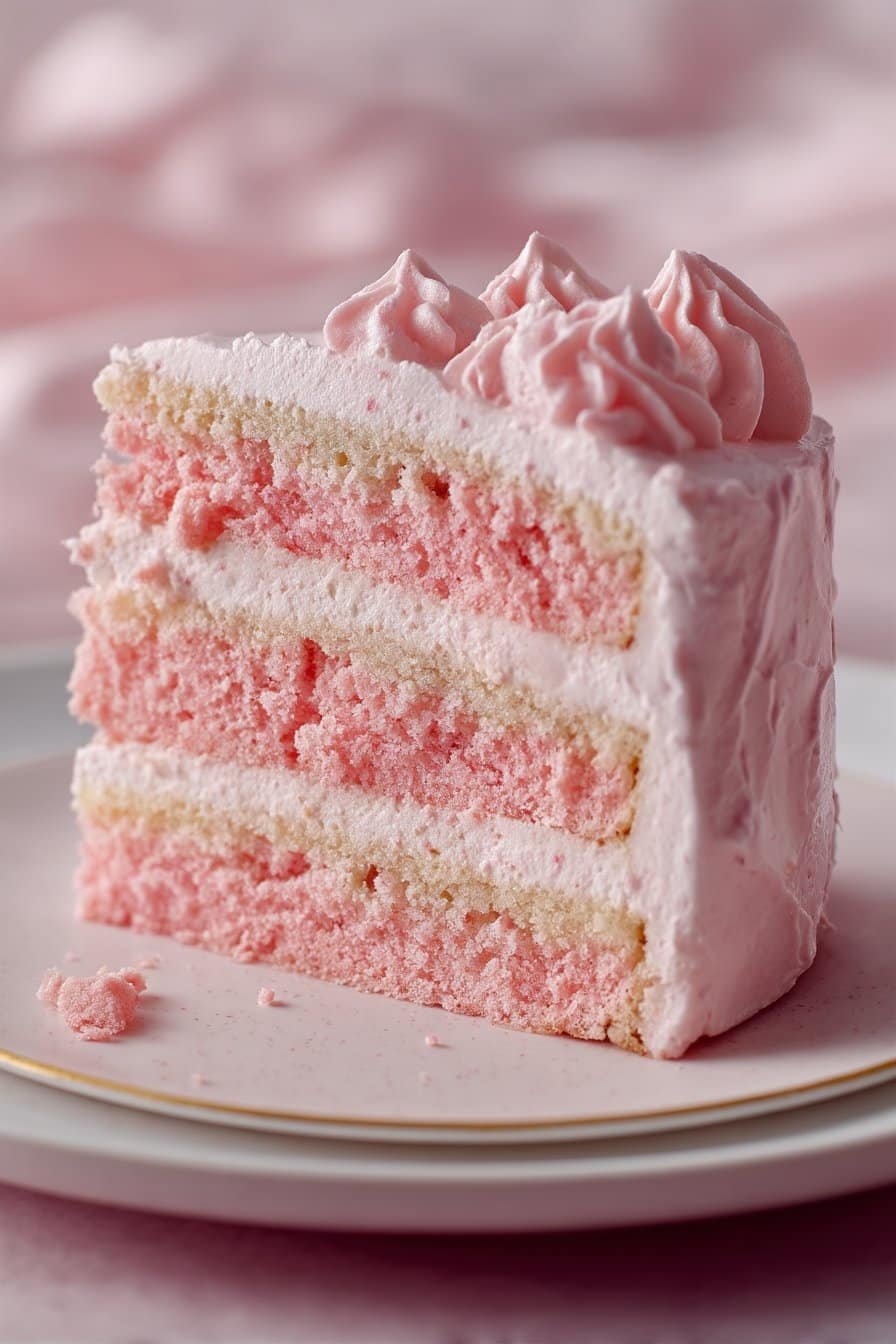 Pink Champagne Cake serving