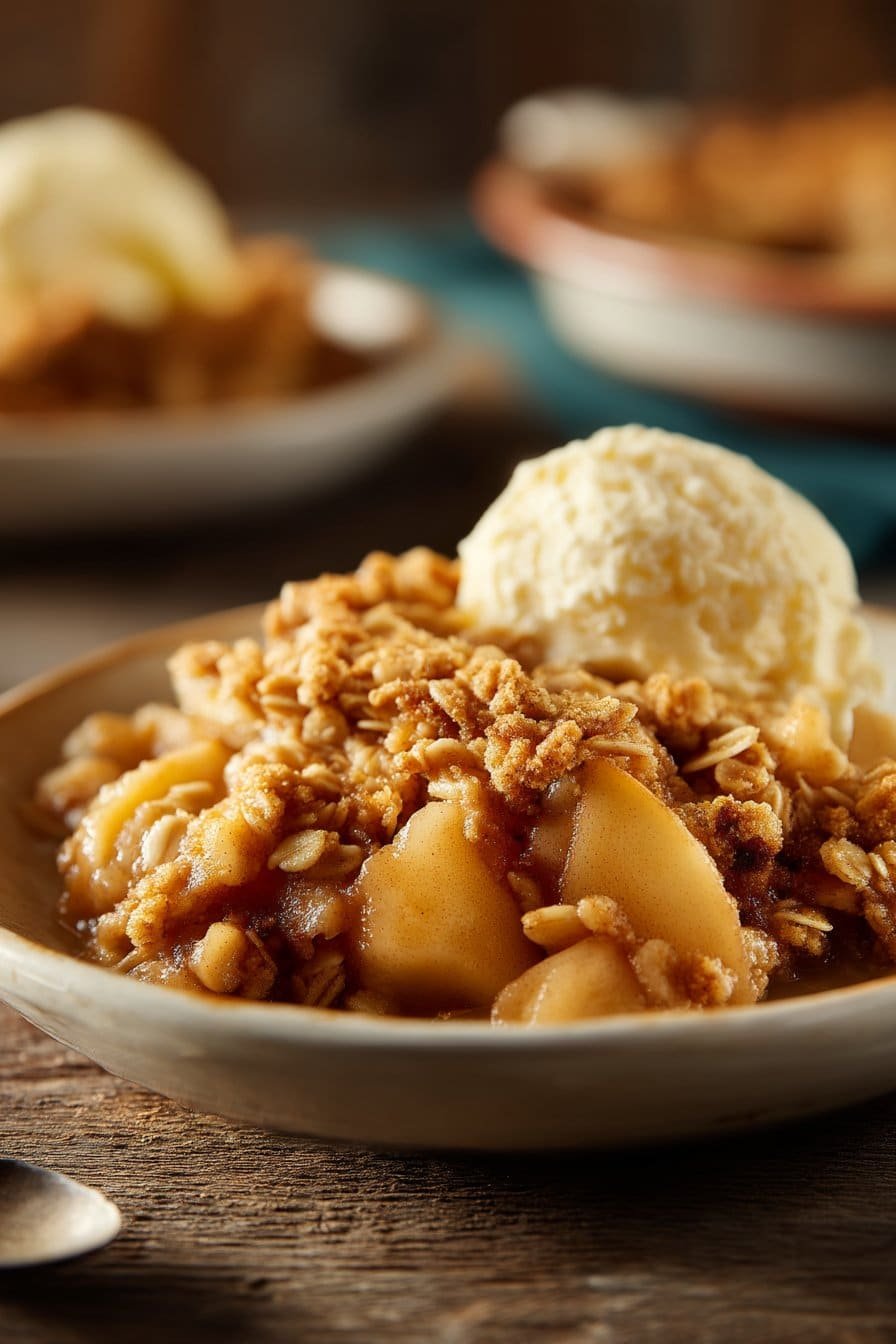 High Protein Apple Crisp serving