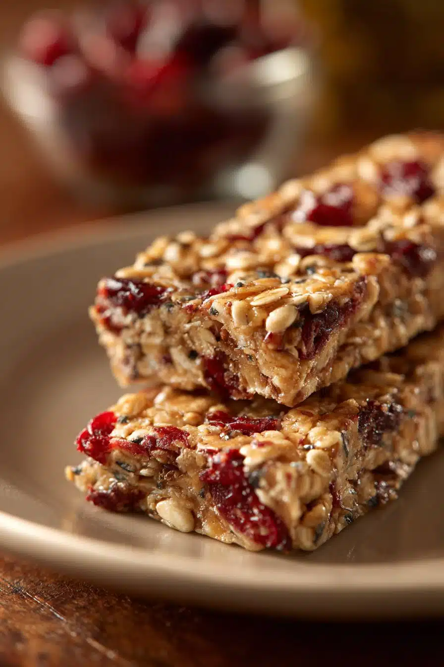 Raw Cranberry Energy Bars serving