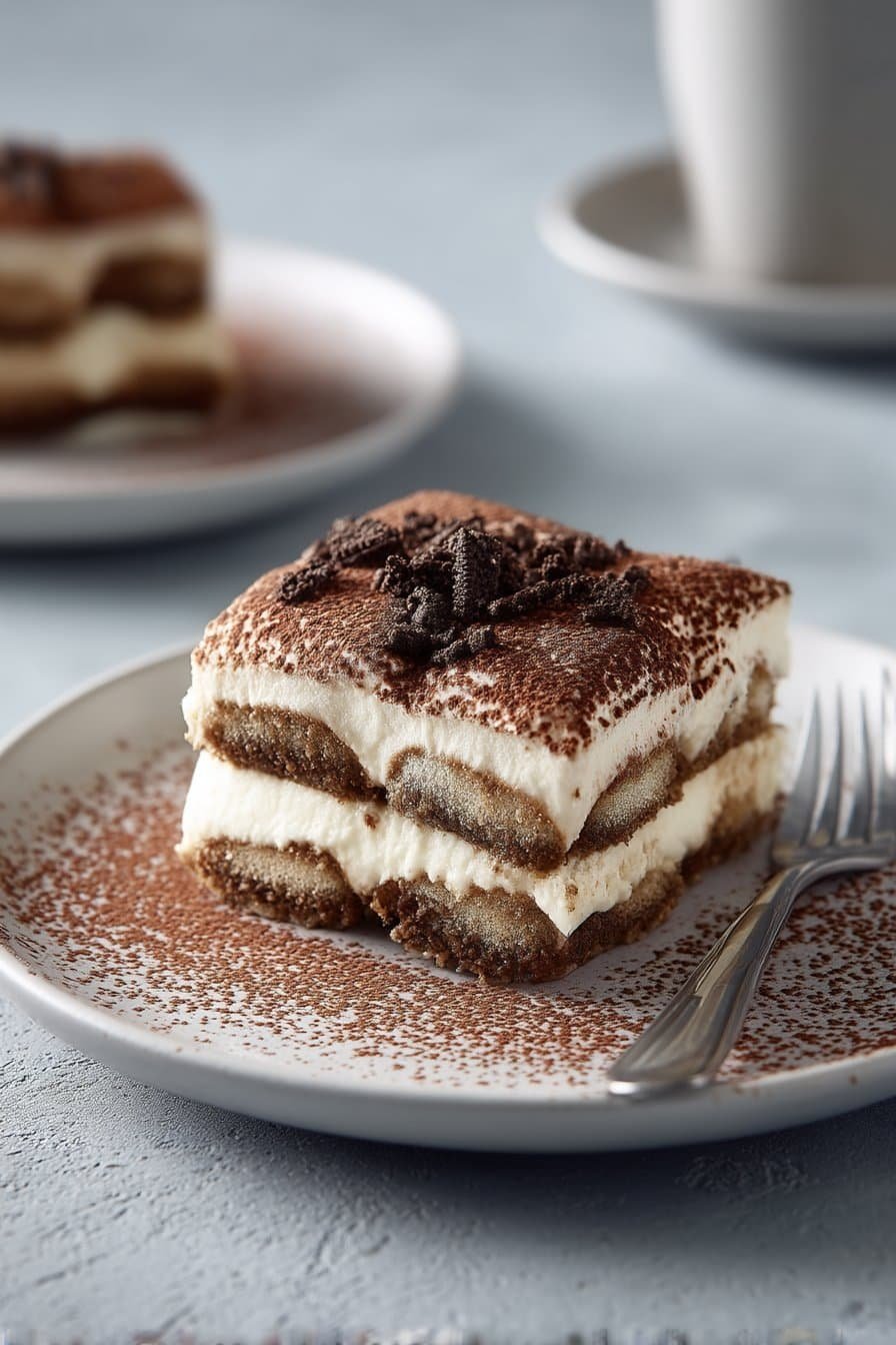 Healthy Oreo Tiramisu serving