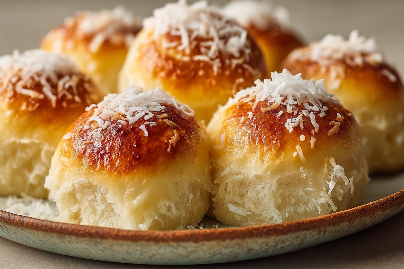 Coconut Cream Buns serving