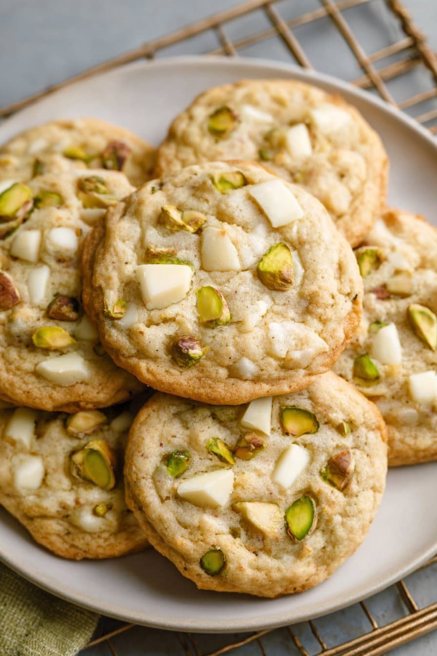 White Chocolate Pistachio Cookies serving