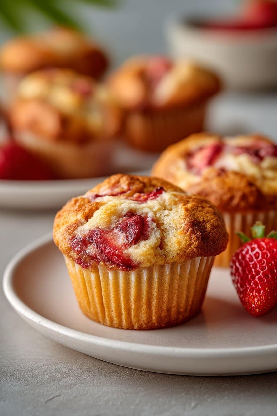 Strawberry Protein Muffins serving