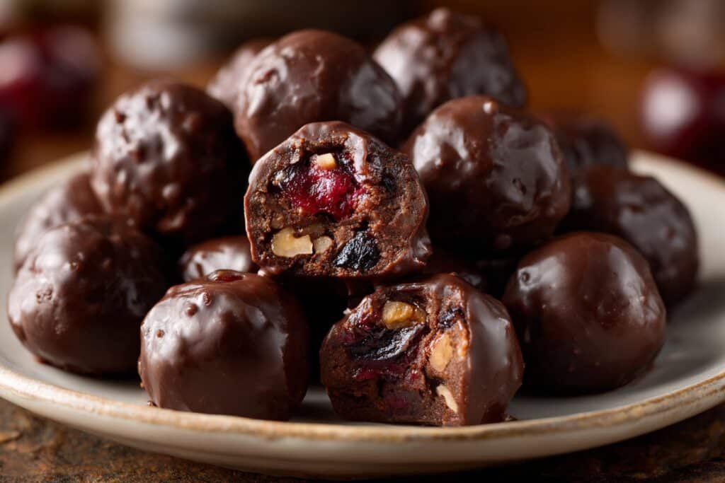 Cherry Bourbon Balls featured