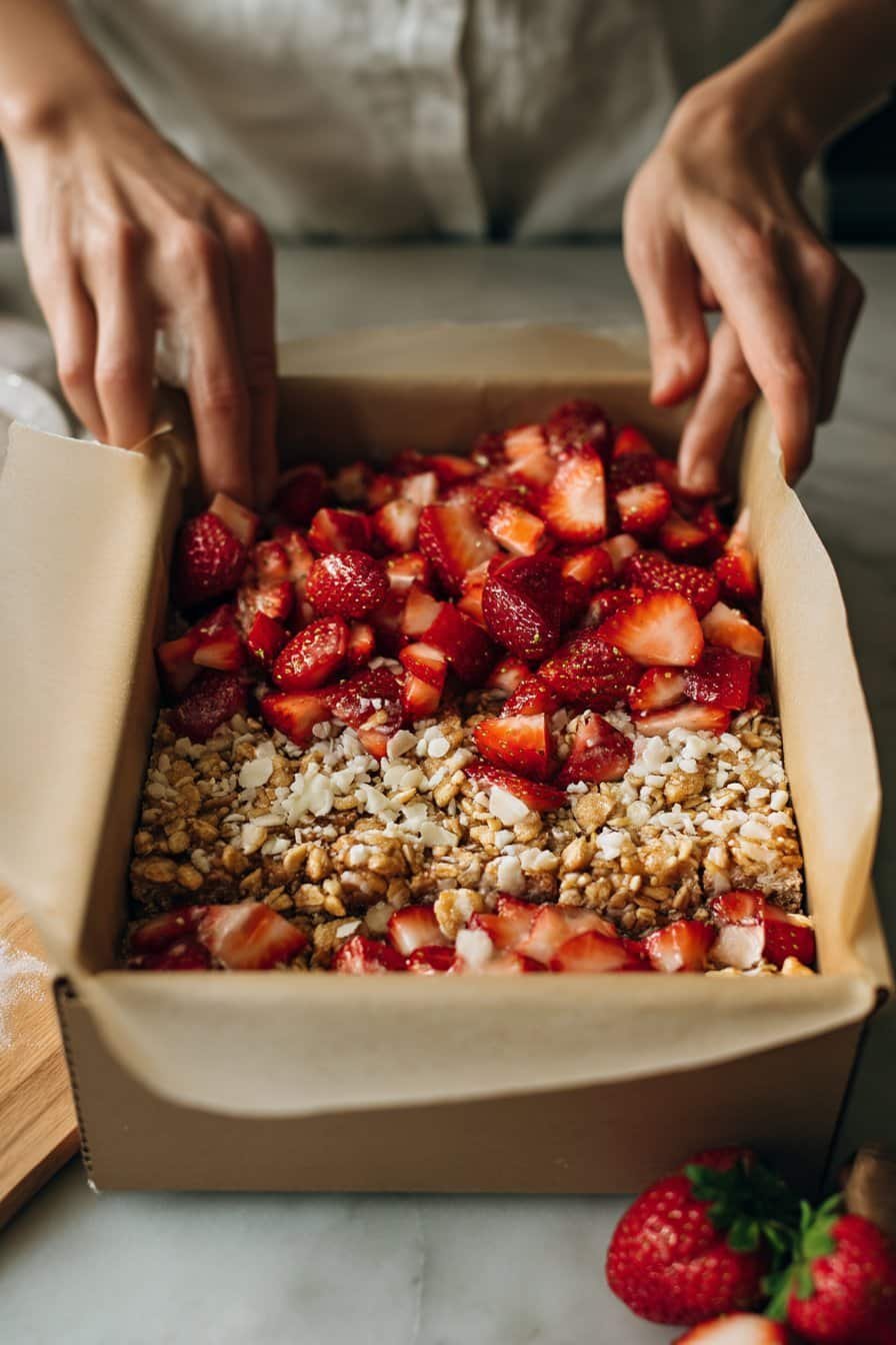 Strawberry Crunch Bars instructions process