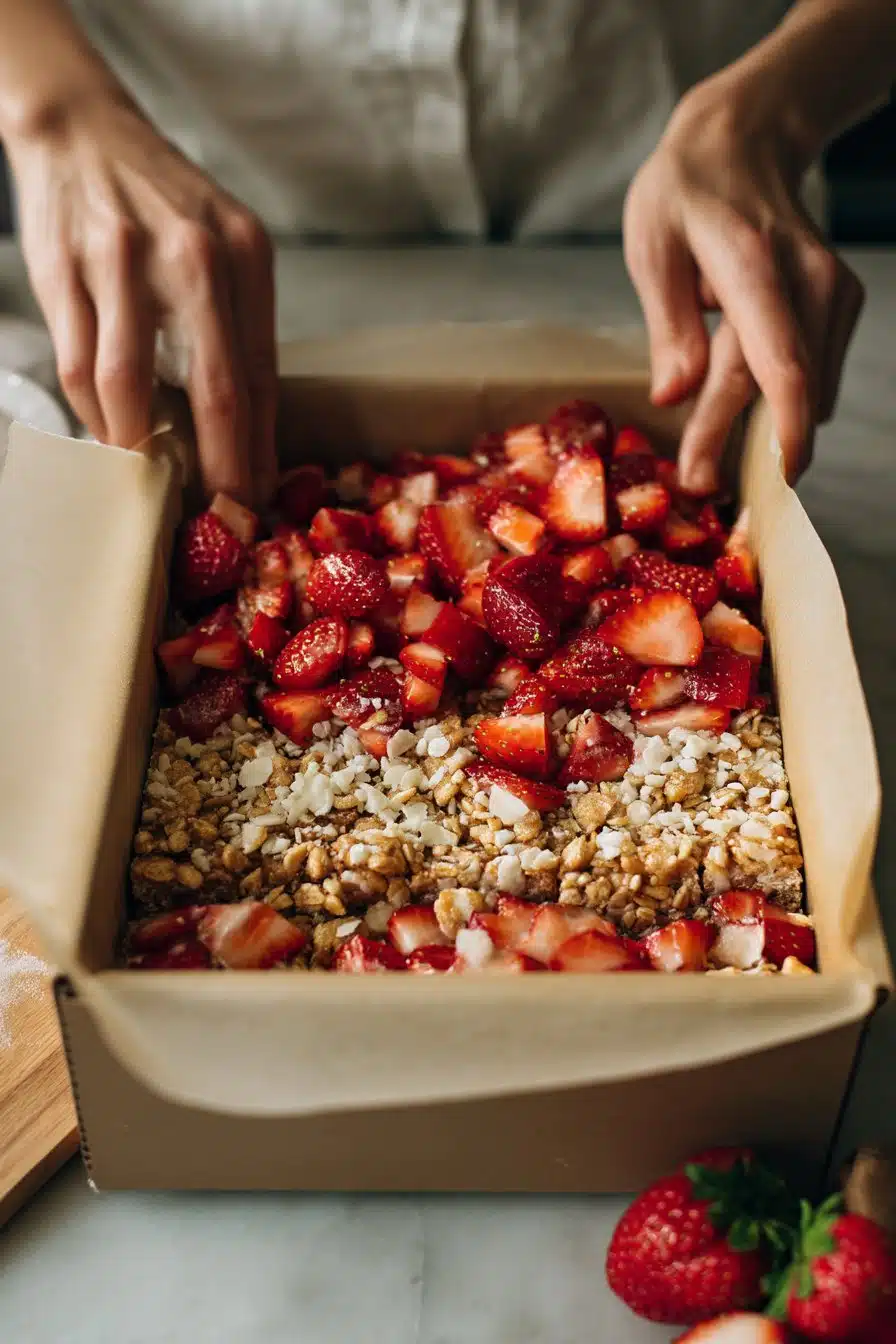 Strawberry Crunch Bars instructions process