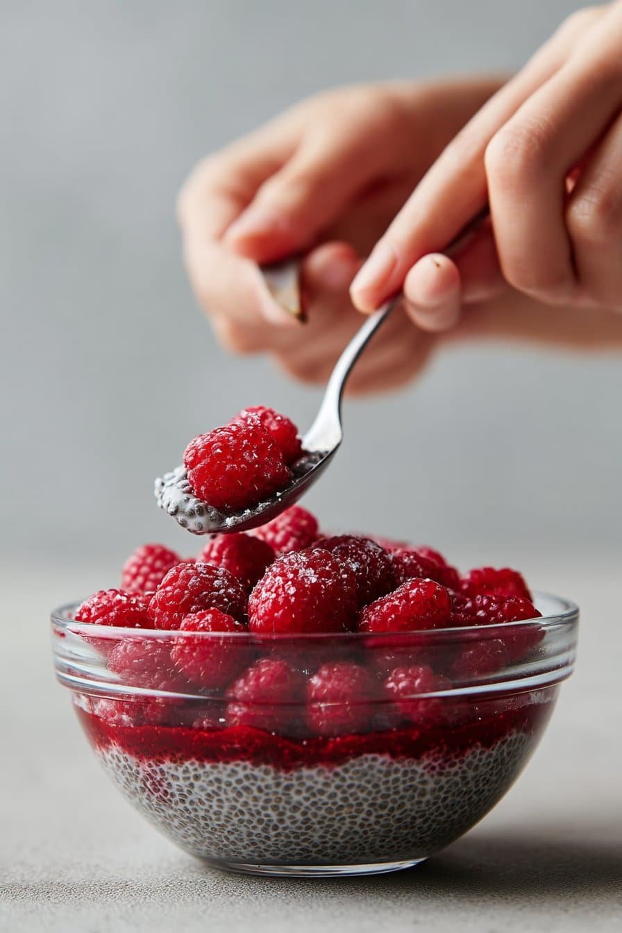 Raspberry Chia Seed Pudding instructions process