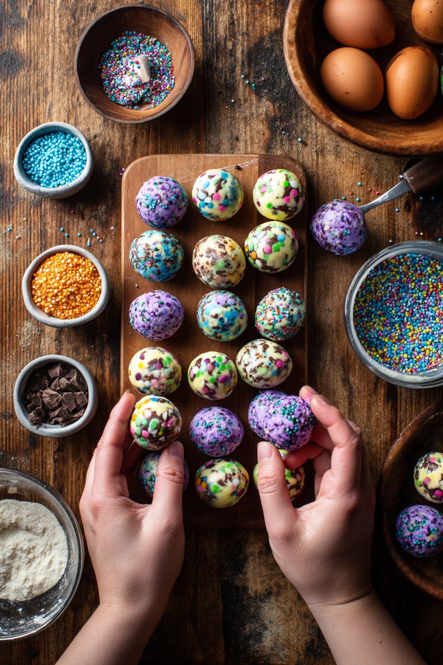 Easter Egg Oreo Cookie Balls instructions process