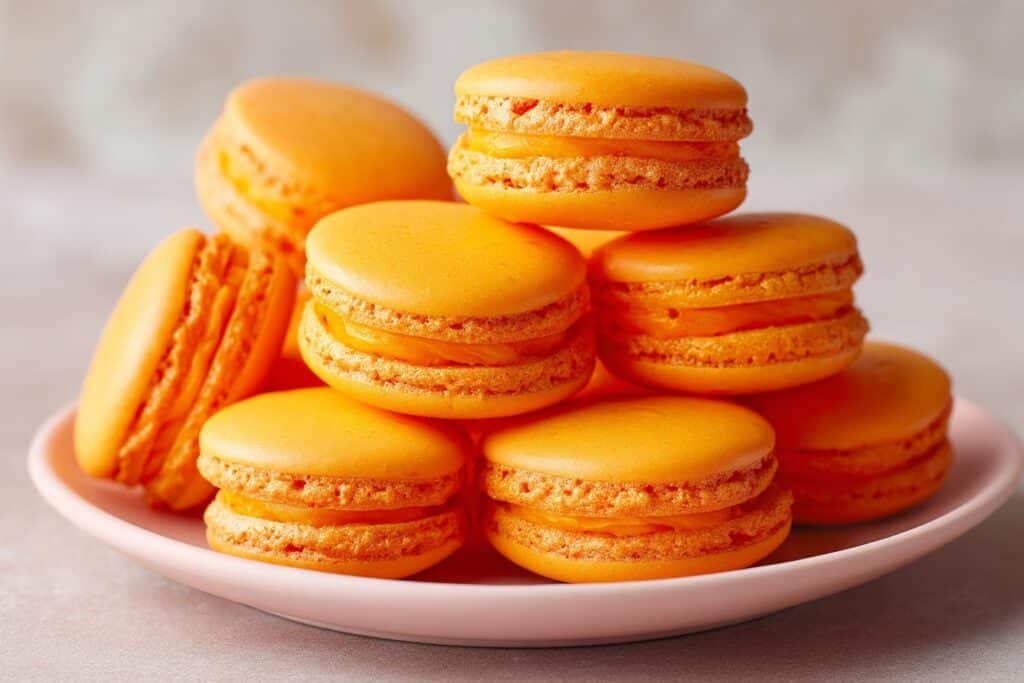 Mandarin Orange Macarons featured