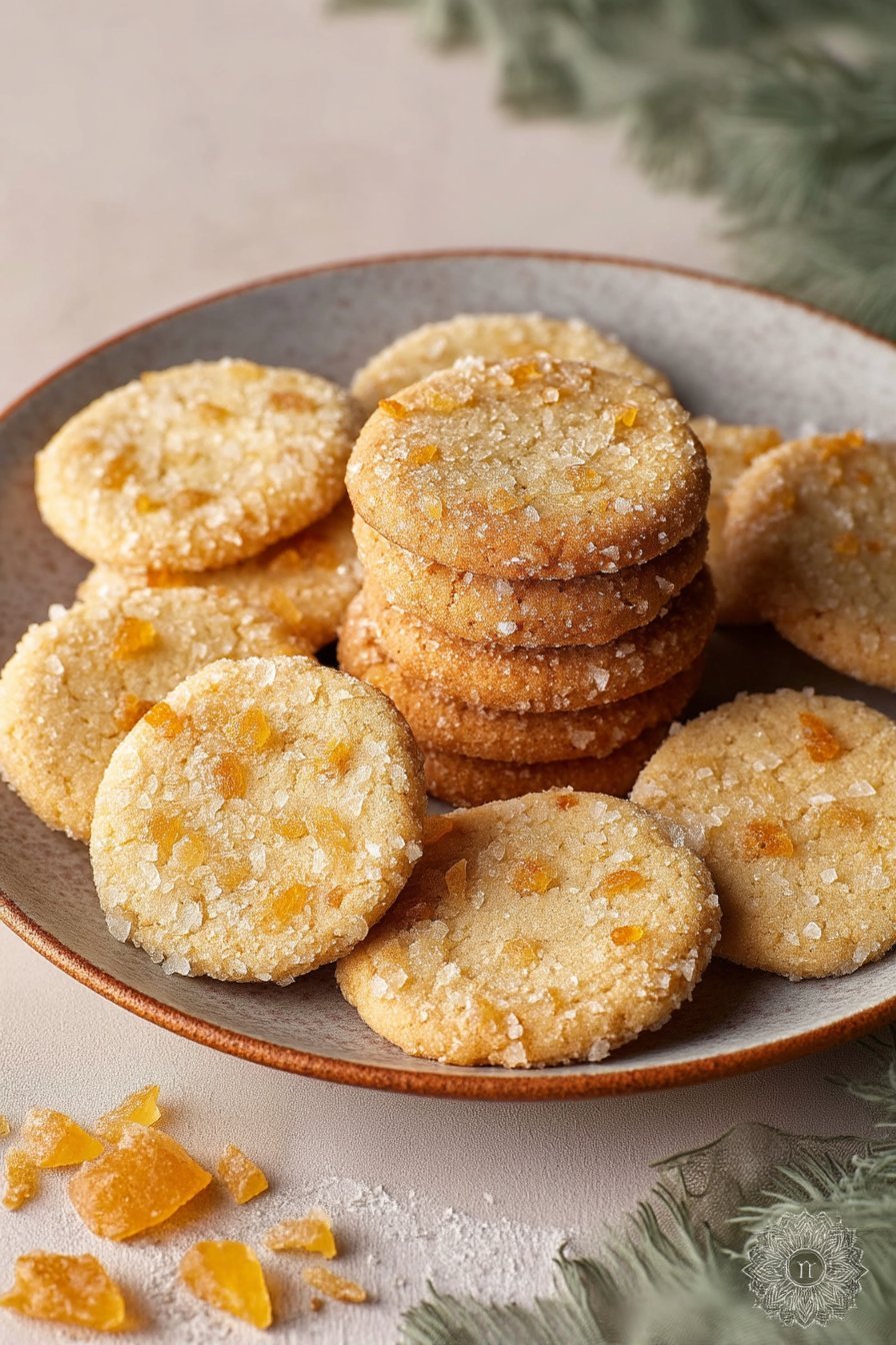 Orange Ginger Cookies with Crystallized Ginger serving