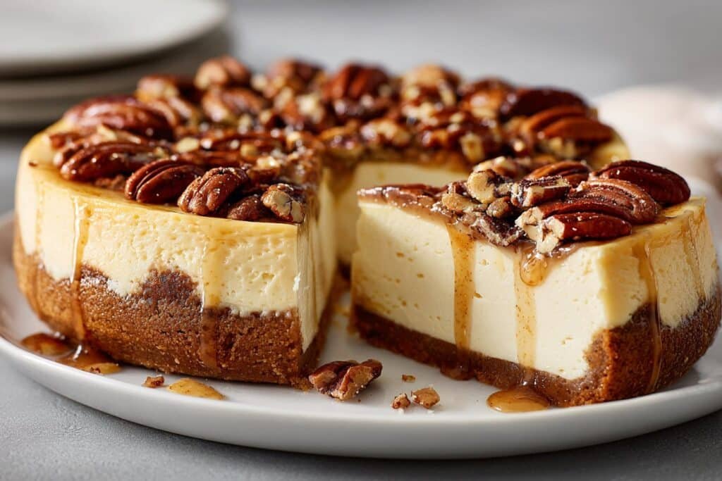 Browned Butter Pecan Cheesecake featured