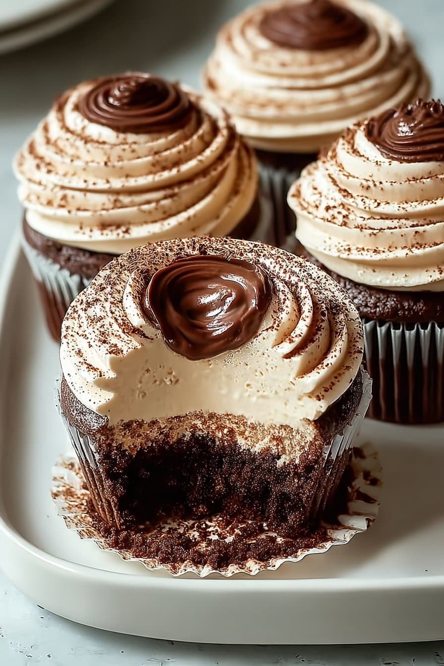 Chocolate Tiramisu Cupcakes serving