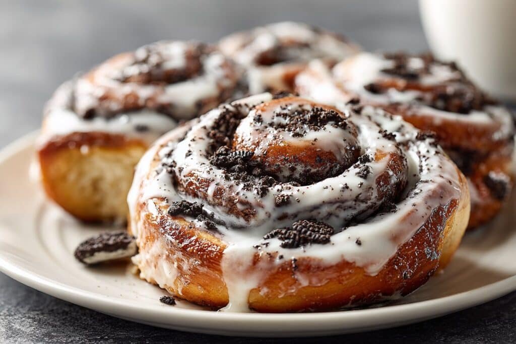 Oreo Cookies And Cream Cinnamon Rolls featured