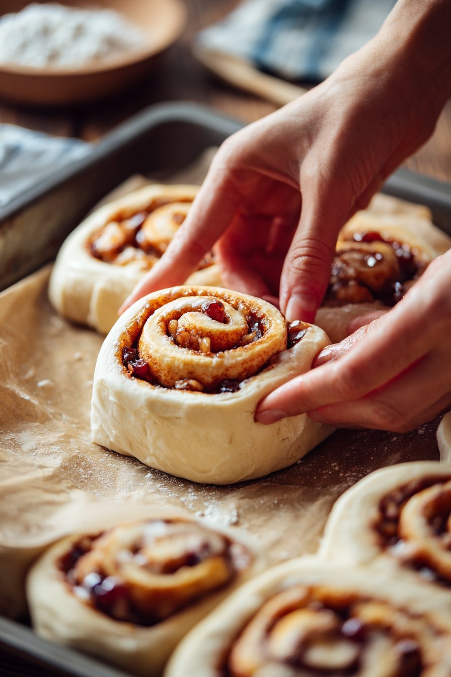 Cherry Cinnamon Rolls instructions process