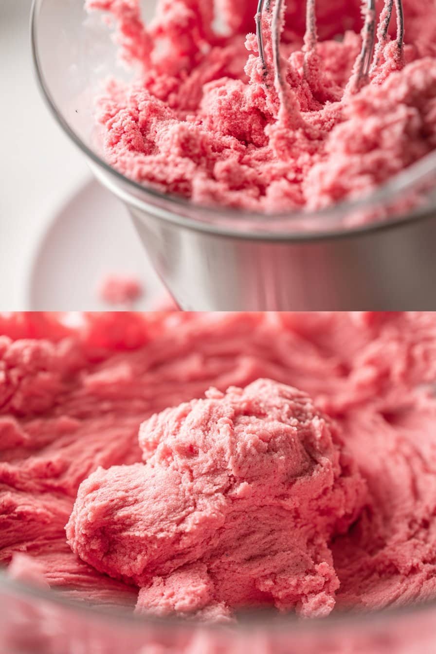 Strawberry Kiss Cookies instructions process