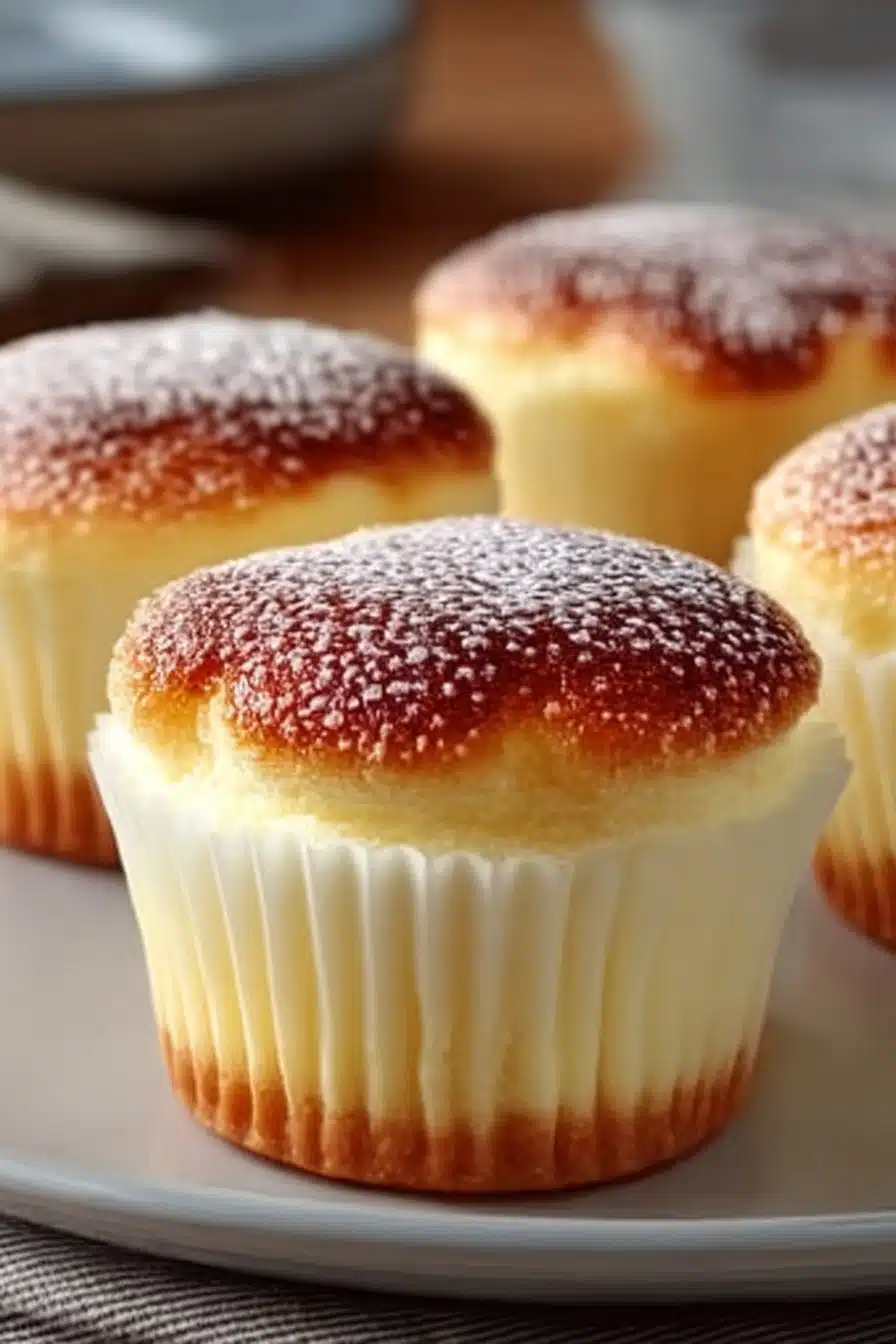 Japanese Cotton Cheesecake Cupcakes serving
