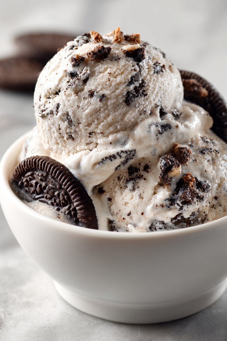 Cookies and Cream Ninja Creami Protein Ice Cream serving