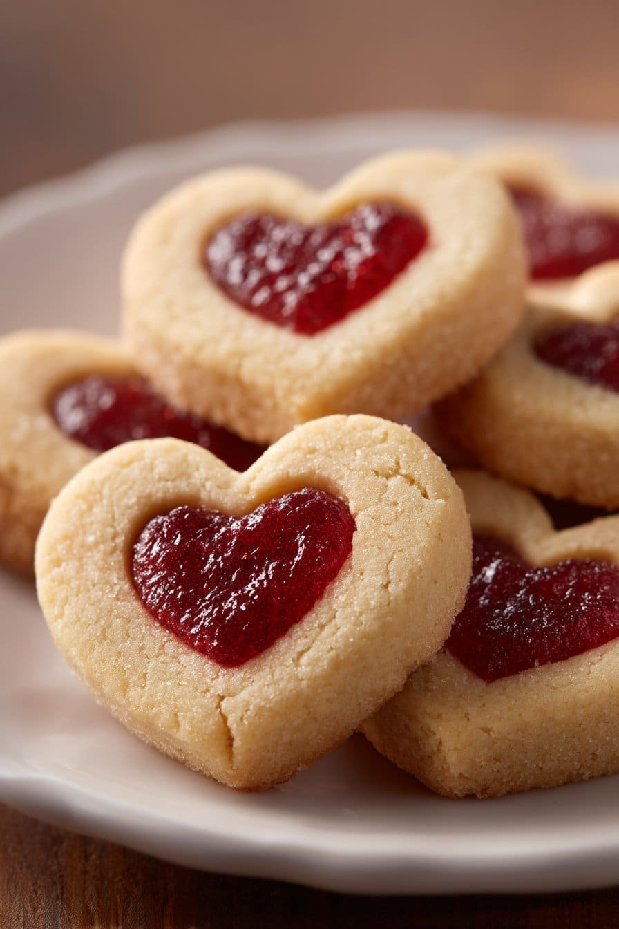 Thumbprint Heart Cookies serving