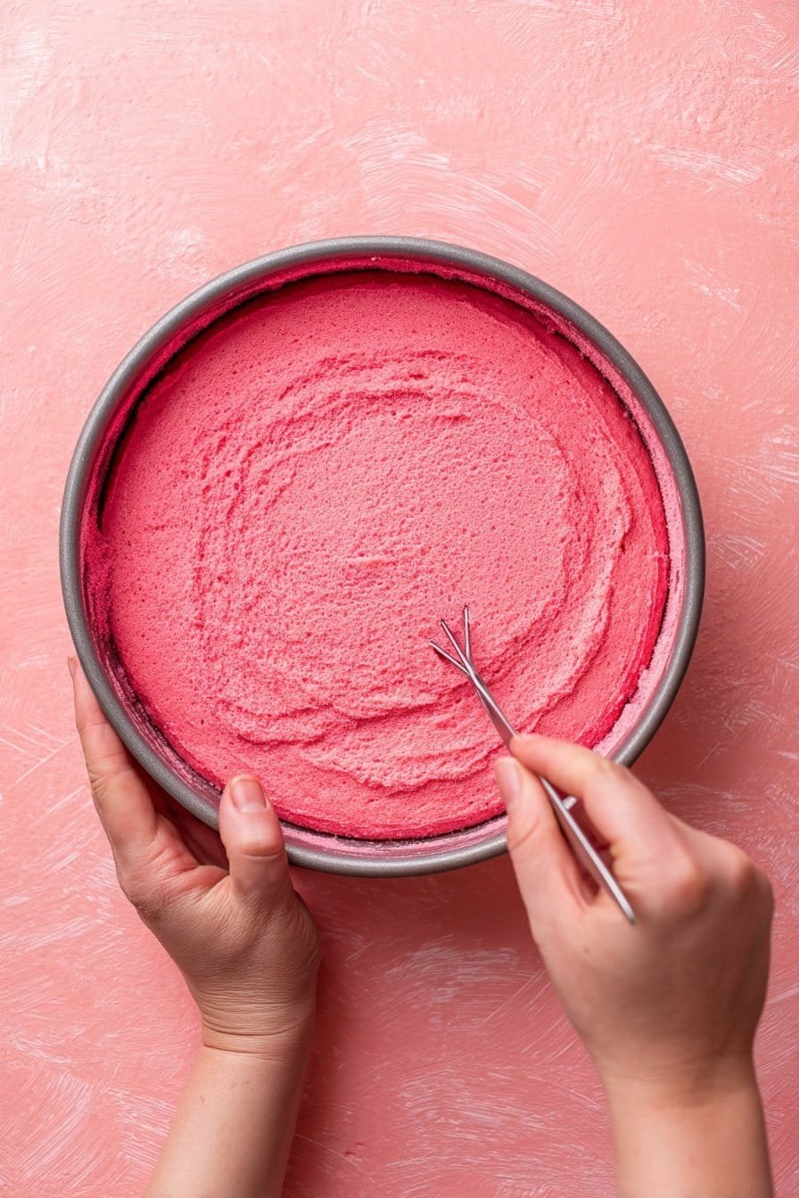 Pink Champagne Cake instructions process