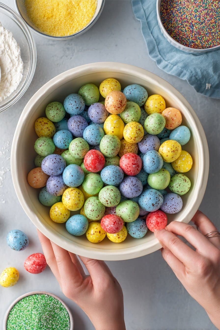 Easter Egg Oreo Balls instructions process