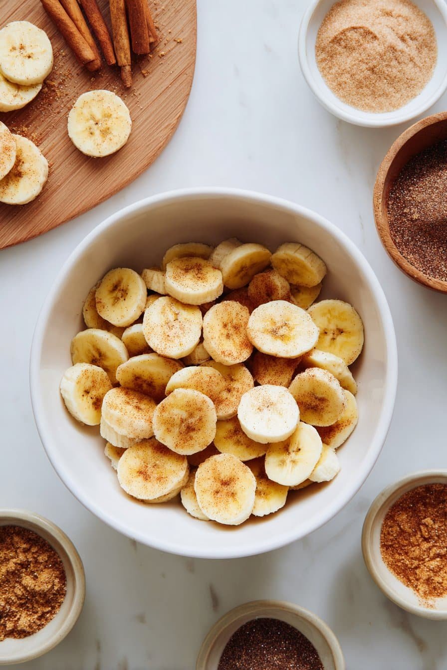 Cinnamon-Sugar Air Fryer Banana Chips instructions process