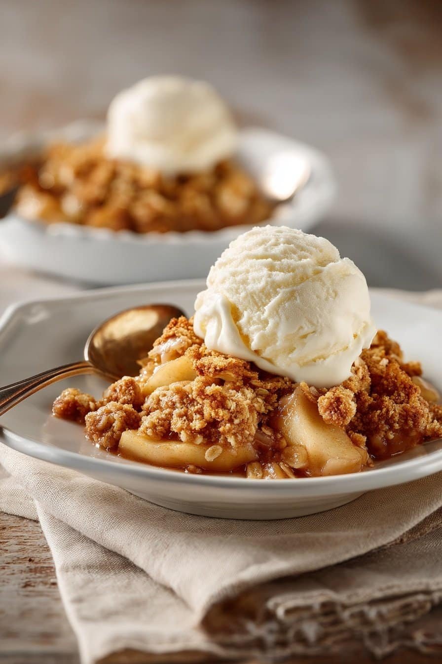 High Protein Apple Crisp serving